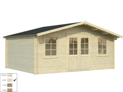 Gartenhaus Blockbohlenhaus Klara 17,0 m² 28 mm transparent tauchimprägniert Produktbild #2
