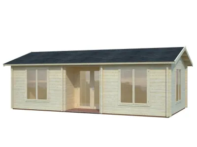 Ferienhaus Blockbohlenhaus Anna 26,8+1,9 m² 70 mm naturbelassen Produktbild #2