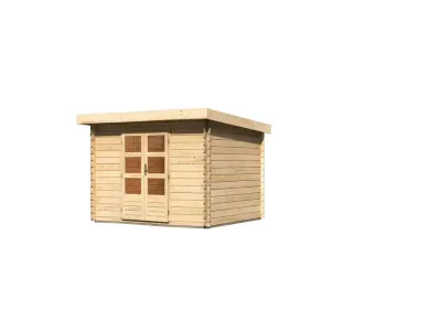 Gartenhaus Blockbohlenhaus Bastrup 7 28 mm naturbelassen Produktbild #5