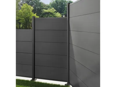 Sichtschutzzaun SYSTEM WPC XL Zaunfeld-Set Anthrazit-Anthrazit Produktbild #6