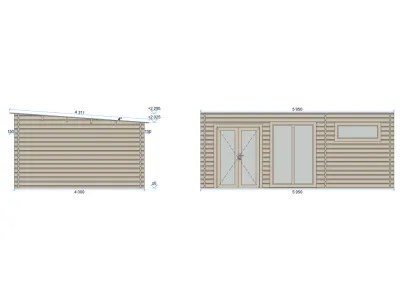 Gartenhaus Blockbohlenhaus Callie 2 44 mm naturbelassen Produktbild #4