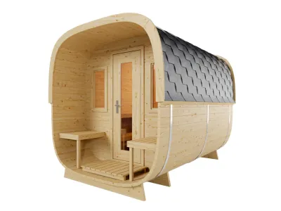 Saunafass Cube Gilby naturbelassen Fichte Produktbild #4