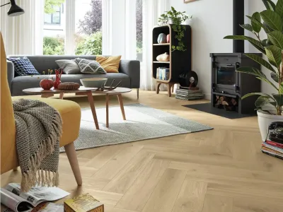 Parkett PS 500 Eiche authentic creme 9020 Fischgrät Gebürstet Produktbild #2
