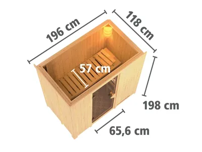 Sauna Systemsauna Variado, inkl. 9 kW Ofen mit integrierter Steuerung Produktbild #16