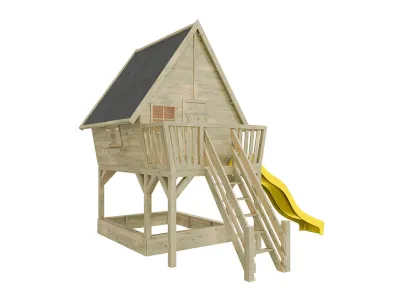 Stelzenhaus Clubhouse KDI inkl. Rutsche gelb Produktbild #5