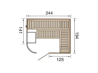 Sauna Elementsauna SPARSET Sara 2 inkl. 9,0 kW Bio-Ofen mit ext. Steuerung + Anschlusskabel Produktbild #2