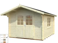 Gartenhaus Blockbohlenhaus Sally 10,2 m² 44 mm transparent tauchimprägniert Produktbild #2