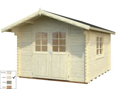 Gartenhaus Blockbohlenhaus Sally 10,2 m² 44 mm transparent tauchimprägniert Produktbild #2