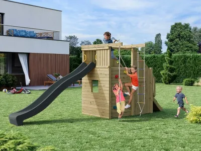 Spielturm Ramphouse KDI inkl. Rutsche grau Produktbild #1