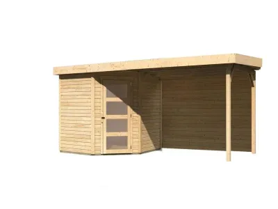 Gartenhaus SET Schwandorf 5 19 mm naturbelassen, inkl. 2,8 m Anbaudach + Rückwand Produktbild #3