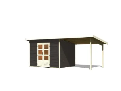 Gartenhaus SET Northeim 4 - Terragrau, inkl. 3,3 m Anbaudach Produktbild #2