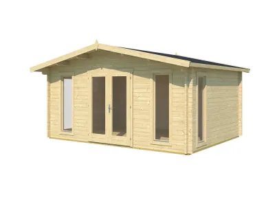 Gartenhaus Blockbohlenhaus Elgin 44 Set Gold 44 mm naturbelassen Produktbild #2