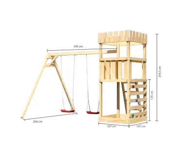 Spielturm Ritterburg Löwenherz SET naturbelassen Produktbild #4