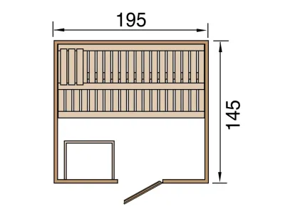 Sauna Massivholz-Elementsauna Kemi 3 GT graphit Ganzglastür Produktbild #2