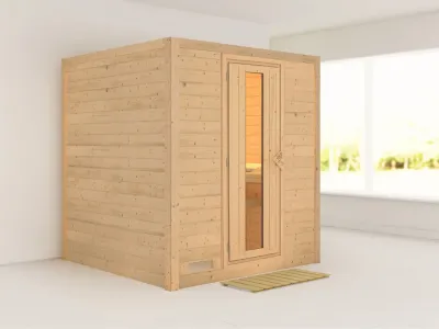 Massivholzsauna Mojave Holztür mit Isolierglas Produktbild #1