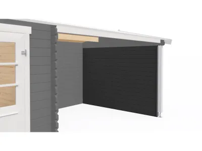 Seitenwand 28 mm für Gartenhäuser Blockbohlenhäuser carbongrau Produktbild #1