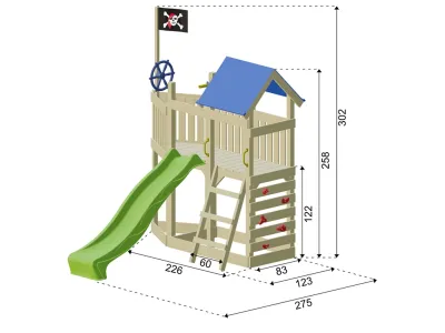 Spielturm Pirat Captain Snappy KDI inkl. Rutsche grau Produktbild #7