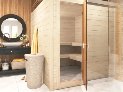 Sauna Nauttia 1 Massivholz, ohne Ofen Produktbild #3