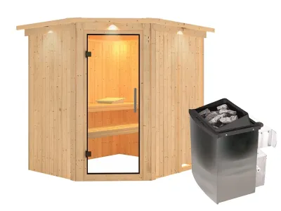 Sauna Systemsauna Siirin mit Dachkranz, inkl. 9 kW Ofen mit integrierter Steuerung Produktbild #16