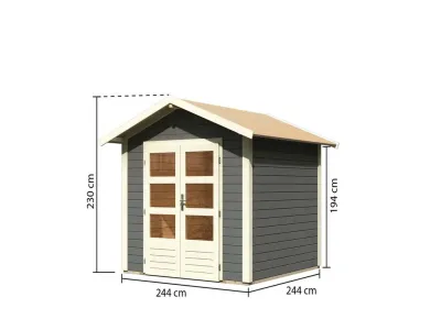 Gartenhaus Talkau 4 28 mm terragrau Produktbild #3