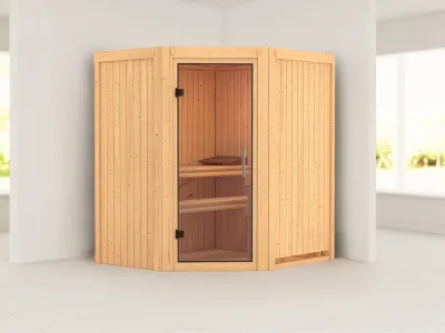 Sauna Systemsauna Taurin Klarglas Ganzglastür Produktbild #1