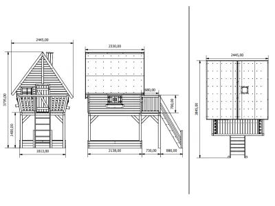 Stelzenhaus Clubhouse KDI inkl. Rutsche grau Produktbild #7