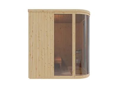 Elementsauna Sarah 1 mit Ganzglastür und Bogenfenster Produktbild #8
