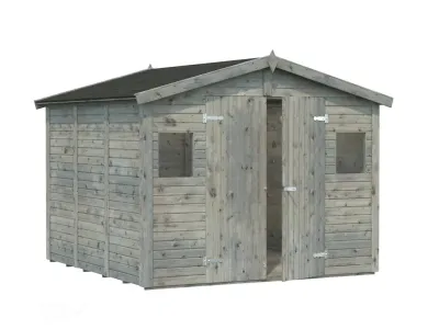Gerätehaus Dan 7,0 m² 16 mm grau tauchimprägniert Produktbild #1