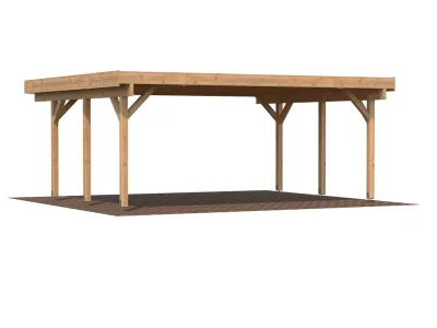 Carport Karl 20,6 m² braun tauchimprägniert Produktbild #1