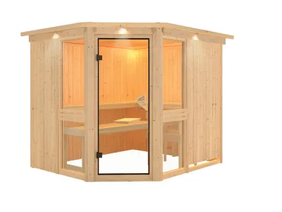 Sauna Systemsauna Amelia 3 mit Dachkranz Produktbild #6
