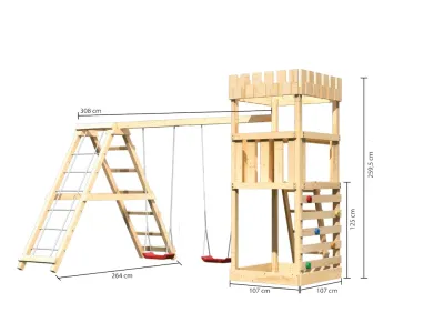 Spielturm Ritterburg Löwenherz SET naturbelassen Produktbild #2