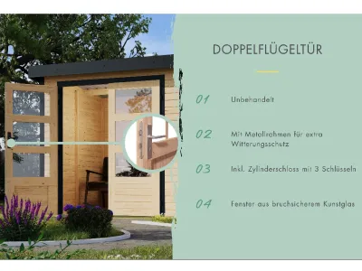 Hybrid-Gartenhaus Pluto A naturbelassen/anthrazit Produktbild #7
