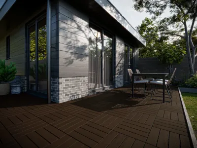 WPC-Fliese Holzoptik Braun Produktbild #2