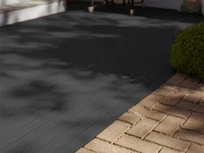 WPC-Terrassenfliese Dunkelgrau geriffelt Produktbild #4