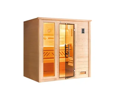 Sauna Massivholzsauna Bergen 2 GTF graphit Ganzglastür und Fensterelement Produktbild #2