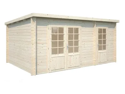 Gartenhaus Blockbohlenhaus Ella 13,1 m² 28 mm transparent tauchimprägniert Produktbild #2