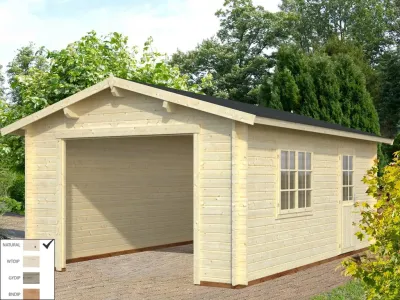 Garage Roger 19,0 m² ohne Tor 44 mm naturbelassen Produktbild #1