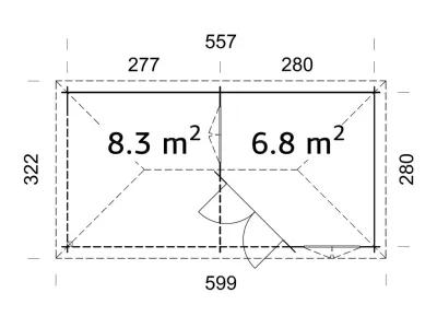 Pavillon Melanie 6,8+8,3 m² braun tauchimprägniert Produktbild #3