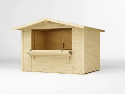 Marktstand - Verkaufsstand Jasmin 6 m² 18 mm naturbelassen inkl. Boden Produktbild #8
