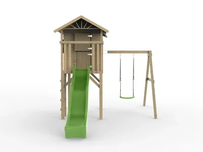 Stelzenhaus Tree Hut KDI inkl. Einzelschaukel und Rutsche grün Produktbild #4