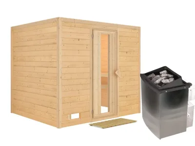 Massivholzsauna Sonara Holztür mit Isolierglas Produktbild #2