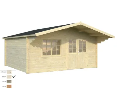 Gartenhaus Blockbohlenhaus Britta 19,7 m² 40 mm transparent tauchimprägniert Produktbild #2