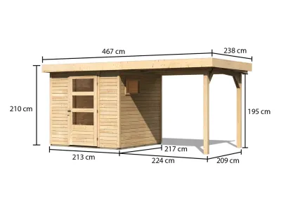 Gartenhaus Bielefeld 1 19 mm naturbelassen inkl. 240 cm Anbau Produktbild #9