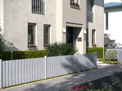 Sichtschutzzaun SQUADRA Vorgartenzaun Alu silber Produktbild #2