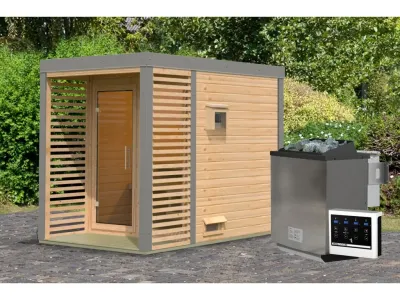 Saunahaus Ares 1 38 mm naturbelassen / graualuminium Produktbild #2
