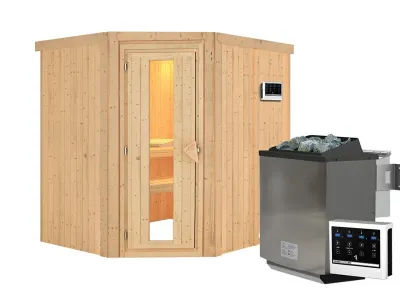 Sauna Systemsauna Siirin, inkl. 9 kW Bio-Ofen mit externer Steuerung Produktbild #10