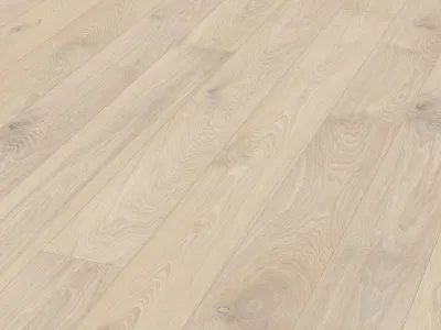 Parkett PD 400 Eiche lebhaft cremeweiß gekälkt 9014 Landhausdiele Gebürstet Produktbild #1