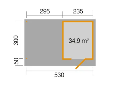 Gartenhaus 172 B Gr. 2 28 mm grau inkl. 2,95 m Anbau Produktbild #3