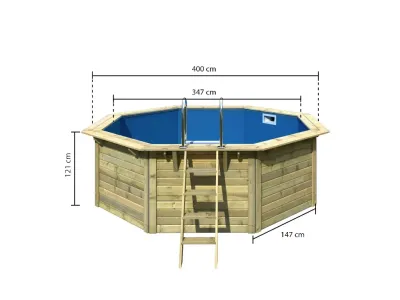 Holzpool Modell 1X Set naturbelassen Produktbild #8