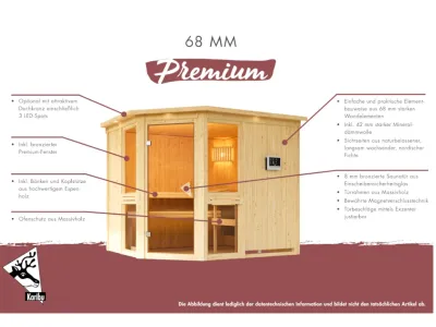 Karibu Elementsauna Sparset Elia Naturbelassen Produktbild #10